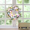 Decorative Flowers 45cm Artificial Easter Wreath Holiday Po Prop Backdrop Decor Wreaths For Winter Autumn Celebration Farmhouse Wedding