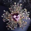 Broches Mode Retro Bloem Voor Vrouwen Jas Winter Kerst Sieraden Prachtige Zirkoon Kristal Kostuum Revers Broche Pin Badge Broche