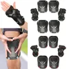 Armbågskuddar 6pcset tonåringar vuxna knäskydd armbågskuddar handledsskydd skyddande växel set för rullskridskoskateboard cykling sport 231114