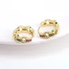 Hoop örhängen 5pairs Women's Round Retro Hoops Earring Gold Color Zircon Small Ear Ring Vintage Kvinnliga tillbehör