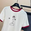 하이 버전 순수면 티셔츠 여성 디자이너 Tshirt 고양이 소녀 풀오버 티 여름 스웨트 셔츠 느슨한 짧은 슬리브 탑