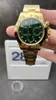 Clean m116508 BT Luxury Watch All Gold Style 4130 Mechanical Movement 904L Steel Mossan Stone Cut grad Nail 40mm 72 hours kinetic energy storage green