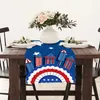 Bordduk Polyester Independence Day Runner för Sign Patriotic Yard Pography Tygle Supplies Banners Mantel Scarf Easter