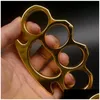 Brass Knuckles Thickened Metal Finger Tiger Safety Defense Knuckle Duster Self-Defense Equipment Bracelet Pocket Edc Tool5236247H Dr Dhx2K