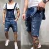 Erkek pantolon tulum büllü kot pantolon şortlar erkekler yaz giyim sokak sıkıntılı denim bib adam artı boyut 230414