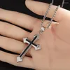 Pendant Necklaces Classic Simple Christian Double Black Cross For Men Women Stainless Steel Chain Church Worship Blessing Jewelry Gift