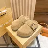 Naked Wolfe Slipper Designer Slipers Woman Suede Slides Platform Buckle Sandal Rubber Slides Outdoor Mule Fashion Mules