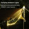 Lanterne de camping Lumière de camping Tente extérieure Décor ambiant Bande lumineuse LED Lampe à ruban rechargeable portable pour guirlande vacances Noël Q231116