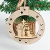 Christmas Decorations Snowflake Wood Embellishments Rustic Tree Hanging Ornament Decor