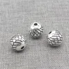 Pietre preziose sciolte, 4 pezzi di perline rotonde con motivo intrecciato in argento sterling 925 per bracciale, collana, 8 mm