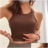 Yoga-Outfit Lu-07 Ebb gleicher Stil Top mit Brustpolster Weste kurz atmungsaktiv und schnell trocknend Übung Fitness Drop Lieferung Sport Outdo Dhkjo