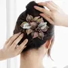 ヘアクリップファッションエレガントな織り銅線の花の花の花のヘアピンアクセサリーバックブレインスプーンアクリルスワローテイルクリップヘッドウェア