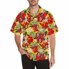 Camisas casuais masculinas SimCustom camiseta de flores de cor brilhante logo