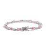 Braccialetti con ciondoli EYIKA forma ovale rosa viola blu colore verde zircone braccialetto tennis placcato oro gioielli colorati per ragazze donne festa di nozze