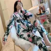 Femmes sommeil salon femmes Satin costume chemise de nuit en soie nuisette vêtements de maison pyjamas longs vêtements de détente 2021 nouveau grand buste 4XL-7XL 8XL zln231115