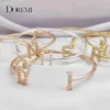 Chain DOREMI Custom Letter Bracelet Baby bangle Zirconia Pave Setting Initial bracelet Child Adult size for Unique Cuff JewelryL231115