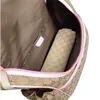 Borsa per pannolini Borsa per pannolini impermeabile per mamma Bambino Cerniera per bebè Plaid marrone Stampa Zaino per le vendite Borsa per pannolini in pile Borsa a tracolla alla moda Set di tre pezzi D016