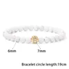 Strand Mode Lettre Initiale Charme Bracelet Pierre Naturelle Blanc Howlite Turquoises A-Z Lettres Perles Bracelets Pour Femme Hommes Bijoux