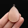 Pendant Necklaces Natural Amazonite Water Drop Shape Flash Labradorite Charms For Making DIY Jewerly Necklace 27x41mm