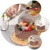 Dinnerware Sets Round Cake Pan Plate Lid Dome Butter Dish Tray Paper Cups Lids Dessert Cloche Cover Display