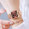 Montres-bracelets Light Luxury Tempérament Montre Femme Square Femmes Montres à quartz pour cadeaux Designer