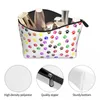 Cosmetic Bags Colorful Dog Print Trapezoidal Portable Makeup Daily Storage Bag Case For Travel Toiletry Jewelry