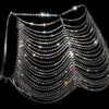 Kostki błyszczące kryształowy duży tyłek łańcucha talii moda luksusowa multilayerowa spódnica seksowna bikini biżuterii łańcuch nadwozia 231115