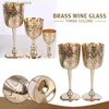 Wine Glasses 1Pcs 35/80/180/200ml Vintage Copper Engraving Flower Pattern Wine Goblet Water Cup Chalice Buddha Altar Drinking Wine Cup Q231115