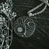 Pendant Necklaces Retro Style Branches And Leaves Tree Of Life Sun Moon Trend Men's Women's Texture Necklace Gift Jewelry