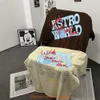 Designer modekläder herr tees tshirt travi scotts cactus jack astroworld brev blixt tryckt kort ärm t-shirt män kvinnor