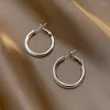 Boucles d'oreilles cerceau classique coréen rétro métal rond petit pour les femmes Simple délicat or argent couleur bijoux de mode 2023