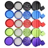 Smoking Colorful Aluminium Alloy Multifunctional Dry Herb Tobacco Grind Spice Miller Grinder Removable Filter Bowl Hand Pipes Portable Lighter Stash Case