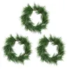 Fiori decorativi 3PCS Ghirlanda di aghi artificiali Natale per porta d'ingresso Finestra di benvenuto Ghirlande invernali 12 pollici