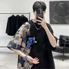 Men's T Shirts Hip Hop Bear Print Shirt Man Black Loose Harajuku T-shirt Boys Casual Summer Punk Tshirt Streetwear Cool Korean Style Top