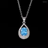 Collier pendentif goutte d'eau en cristal brillant pour femme, cadeau d'anniversaire, charmante princesse S925, clavicule, bijoux pour femmes