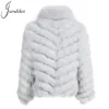 Pelliccia sintetica da donna Jxwatcher Vero cappotto Fodera in seta Giacca reversibile da indossare Donna Inverno Caldo Personalizzato Lusso Liscio HighGrade Lady 231114