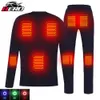 Gilets pour hommes Veste de moto chauffée Hommes Femmes Sous-vêtements thermiques chauffants Ensemble USB Costume électrique Vêtements thermiques pour l'hiver S-4XL 231115