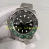 2 Style Real Photo Automatic Watches Men New Model 40mm 126720 Sprite Stainless Steel Green Right Hand Black Dial Ceramic Bezel Bracelet Sport Mechanical Watch