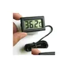 Instruments de température en gros mini thermomètre petit capteur combiné LCD numérique filaire aquarium ZER -50110C contrôleur GT Drop Delive Dhqxy