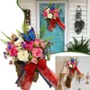 Decorative Flowers Spring Pink Peony Butterfly Flower Basket Wreath Door Hanging Home Decoration And Summer Farm Front