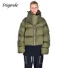 Giacche da donna Stigende Donna Collo ad anello Cappotto imbottito in cotone Parka Cerniera Puffer Crop Cappotto Moda Inverno Caldo Dolcevita Giacca Outwear 231114