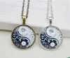 Pendentif Colliers Noir Blanc Gothique Yin Yang Collier Verre Cabochon Ras Du Cou Déclaration Pour Femmes Bijoux Cadeaux