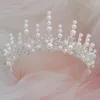 Pinces à cheveux baroques de luxe plaqué argent, perles de cristal, diadèmes de mariée, couronne de strass, diadème de concours, bandeau de mariée, accessoires de mariage