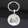 Keychains Lovely Deer Pendant Keychain Simple Stainless Steel Jewelry Birthday For Mom YP7304