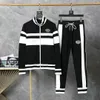 europe paris designer mens womens tracksuits luxury sport suit zipper cardigan patchwork color pants geometry green striped sportsuit clothes