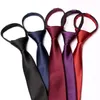 Bow Ties Silk Feel Fashion Casual Formal Business Office Slim Convenient Knot Free Zipper Men's Tie 6cm High-quality Good Brand Polyester