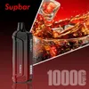 Orijinal supbar 10k puf artı tek kullanımlık vape önceden doldurulmuş e sigara çubuğu şarj edilebilir kalem hava akışı kontrol örgü bobin 20ml 20 lezzetler VAPER 10000 Puflar Vapes