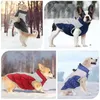 Vêtements pour chiens Manteaux pour temps froid avec harnais intégré Veste de neige coupe-vent imperméable Vêtements Fermeture à glissière 231114