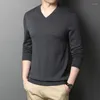 Men's Sweaters 2023 Spring Autumn V-neck Long-sleeved Men Solid Color Fashion Bottoming Shirt 930631-159