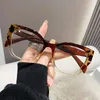 Solglasögon 2023 Cat Eye Anti Blue Light Glasses Kvinnor Trend Clear Ladies Eyewear Mode Computer Gereglasses Personlighetslins